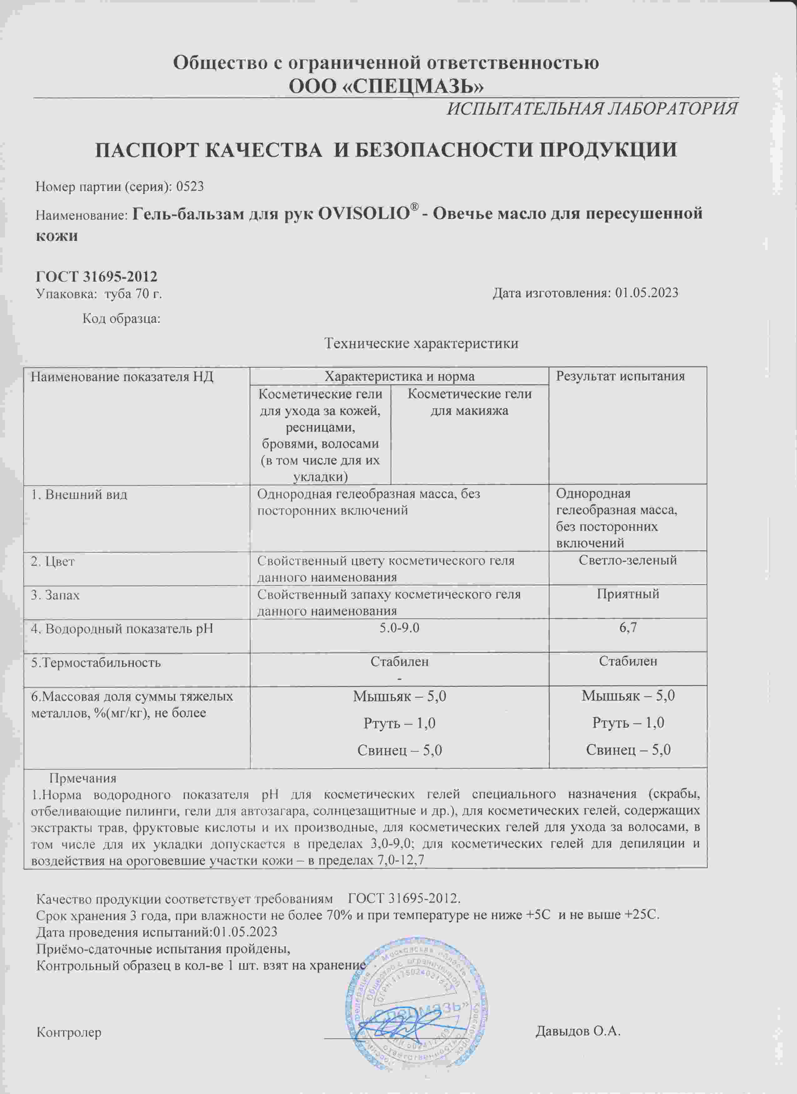 Паспорт №052023